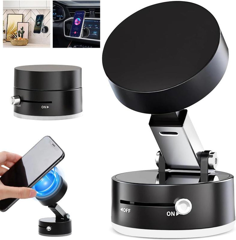 Vacuum Magnetic Suction Phone Holder, Upgraded， Adjustable Suction Cup Car Phone Mount,Hands-Free Cell Phone Holder for Car/Gym/Mirror/Smooth Surface,Compatible with Iphone 16/15/14/13/12 Series
