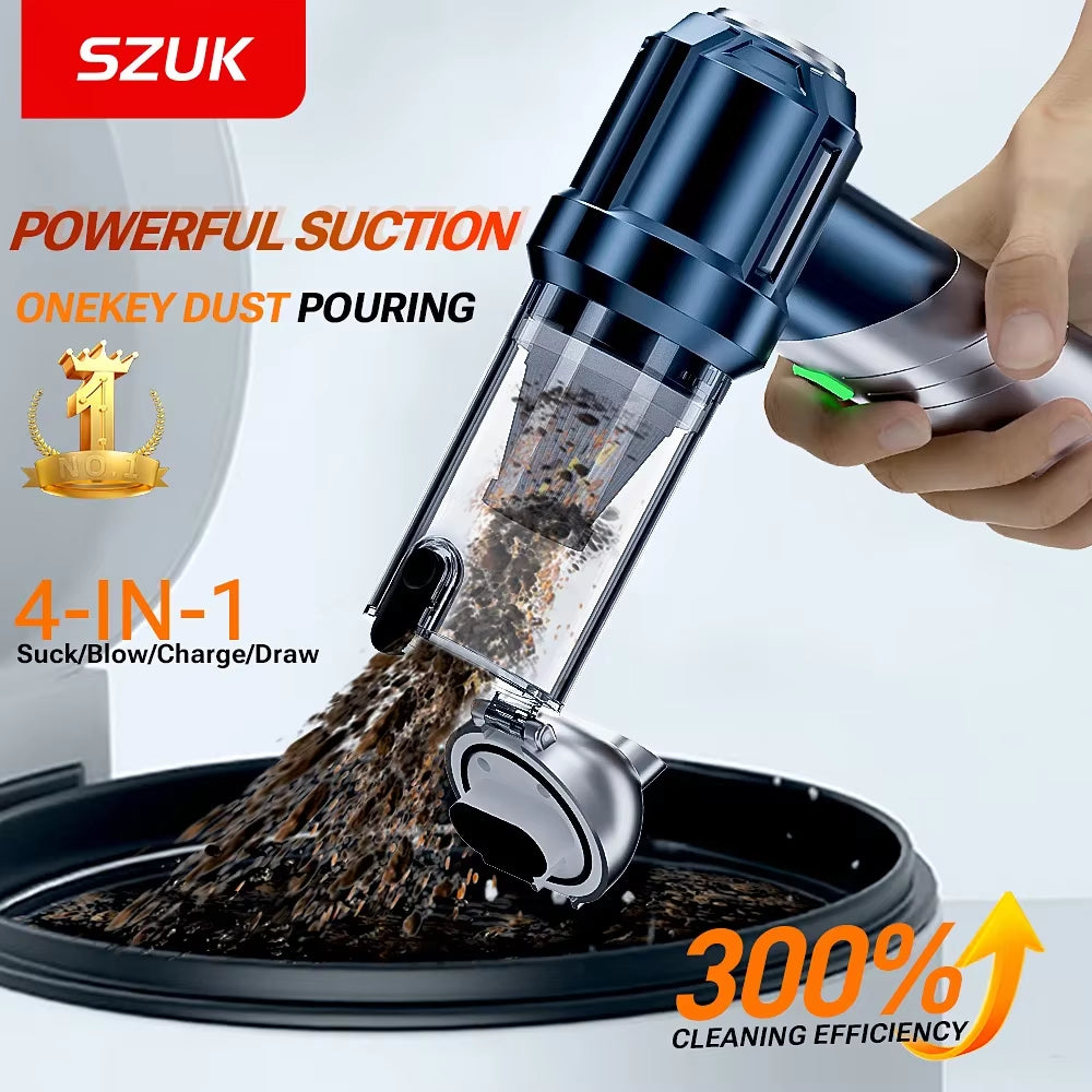 Car Vacuum Cleaner Handheld Cordless Strong Suction Car Vacuum Cleaner Foldable Cleaning Machine Portable Vacuum Cleaner