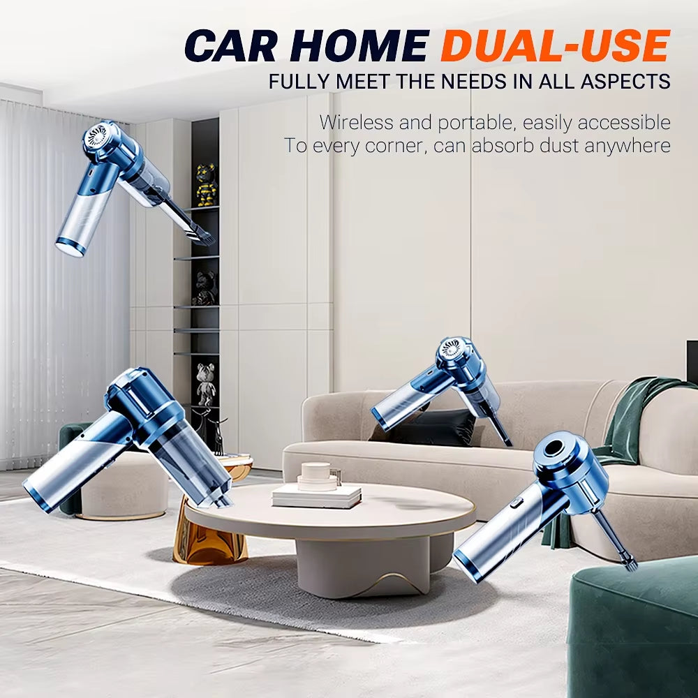 Car Vacuum Cleaner Handheld Cordless Strong Suction Car Vacuum Cleaner Foldable Cleaning Machine Portable Vacuum Cleaner