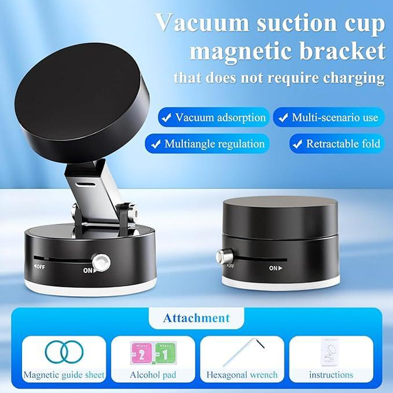 Vacuum Magnetic Suction Phone Holder, Upgraded， Adjustable Suction Cup Car Phone Mount,Hands-Free Cell Phone Holder for Car/Gym/Mirror/Smooth Surface,Compatible with Iphone 16/15/14/13/12 Series
