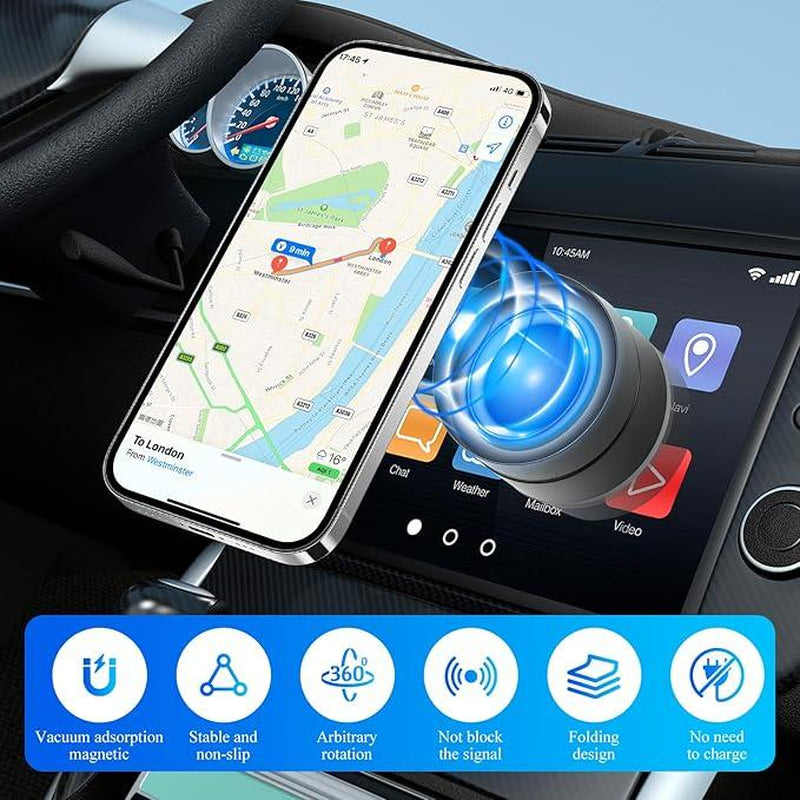Vacuum Magnetic Suction Phone Holder, Upgraded， Adjustable Suction Cup Car Phone Mount,Hands-Free Cell Phone Holder for Car/Gym/Mirror/Smooth Surface,Compatible with Iphone 16/15/14/13/12 Series
