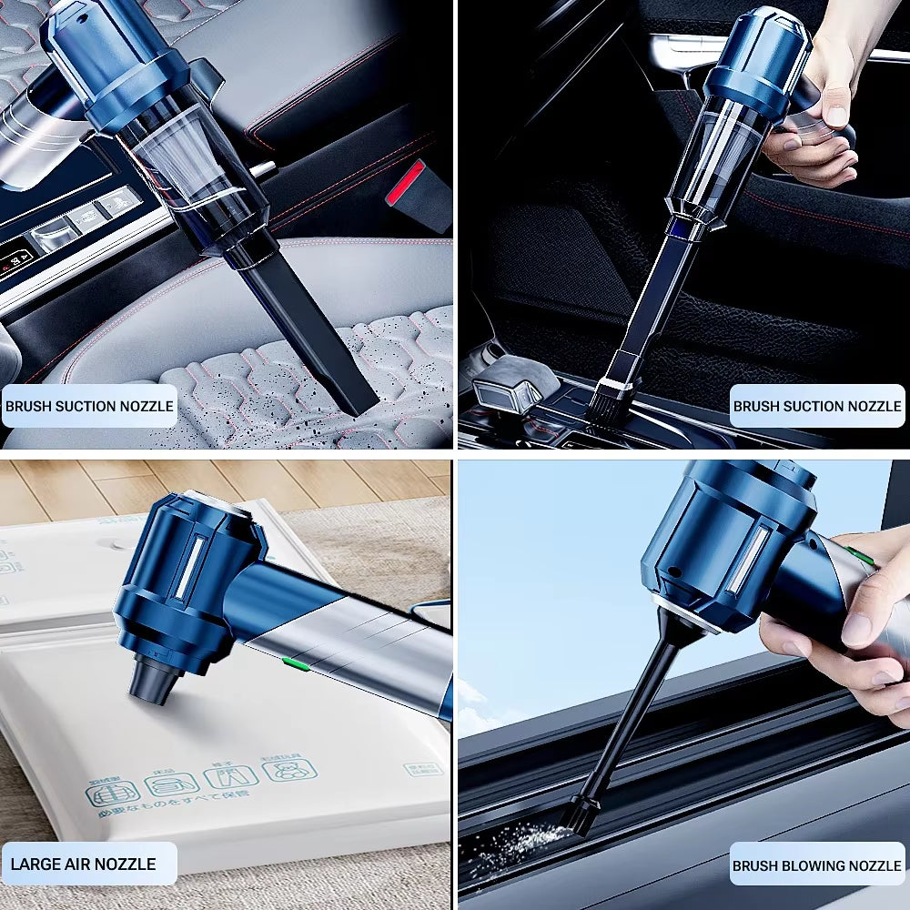 Car Vacuum Cleaner Handheld Cordless Strong Suction Car Vacuum Cleaner Foldable Cleaning Machine Portable Vacuum Cleaner